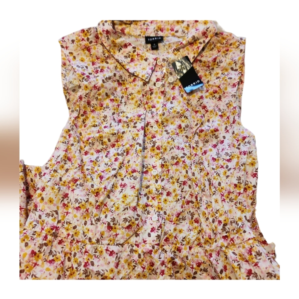 Torrid Sleeveless Midi Poplin Collared Shirtdress - NWT